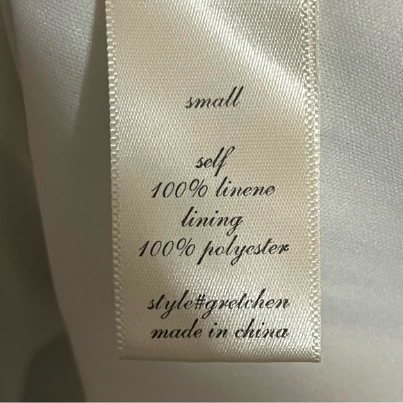 Altar’d State White Blue Striped 100% Linen Mini Dress Off Shoulder Size Small - Picture 6 of 10